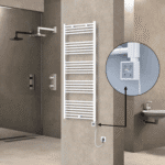 Radiva HAITI Elektirikli Havlupan 600x1500 Düz Beyaz (KTX3 Termostat) 1000W Spiral Kablolu