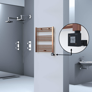 Radiva HAITI Elektirikli Havlupan 600x700 Düz Bakır Eskitme (KTX1 Termostat) 200W