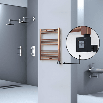 Radiva HAITI Elektirikli Havlupan 600x800 Düz Bakır Eskitme (KTX1 Termostat) 300W