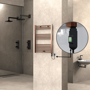 Radiva HAITI Elektirikli Havlupan 600x800 Düz Bakır Eskitme (On/Off Düğmeli) 300W