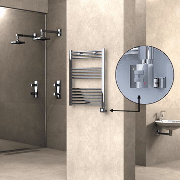 Radiva HAITI Elektirikli Havlupan 600x800 Düz Krom (KTX1 Termostat) 300W