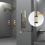 Radiva Haiti Elektrikli Havlupan 300x1000 Düz Altın Parlak (OneD On/Off ) Sol 200 Watt