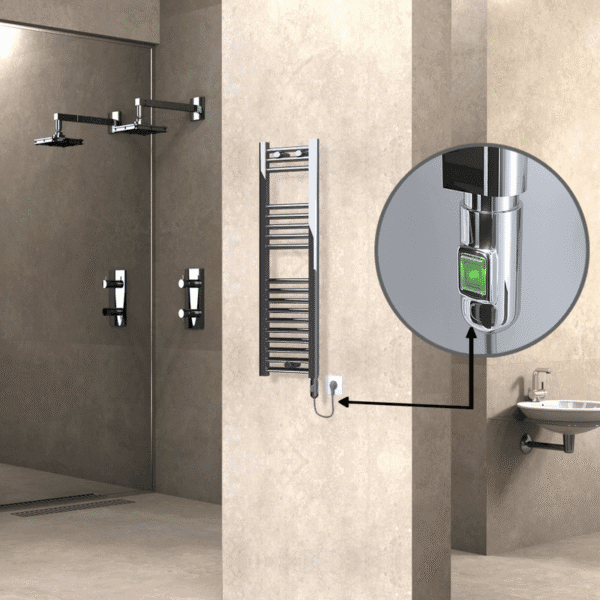 Radiva Haiti Elektrikli Havlupan 300x1000 Düz Krom (On/Off Düğmeli) 200 Watt