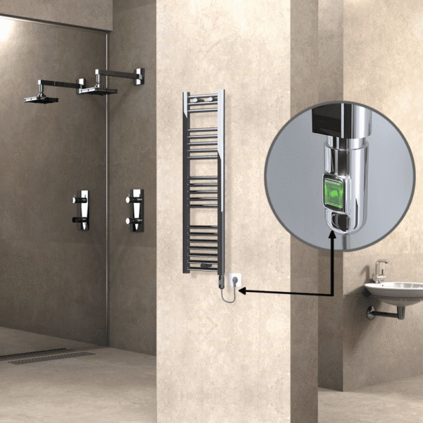 Radiva Haiti Elektrikli Havlupan 300x1100 Düz Krom (On/Off Düğmeli) 200 Watt