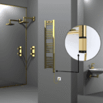 Radiva Haiti Elektrikli Havlupan 300x1200 Düz Altın Parlak (OneD On/Off ) Sağ 200 Watt