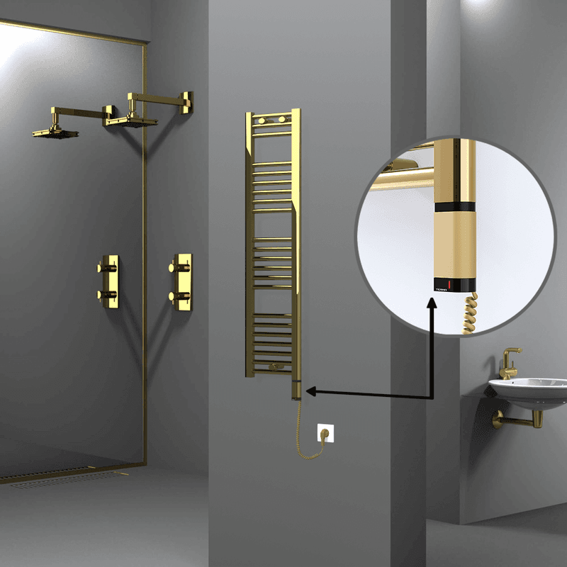 Radiva Haiti Elektrikli Havlupan 300x1200 Düz Altın Parlak (OneD On/Off ) Sağ 200 Watt