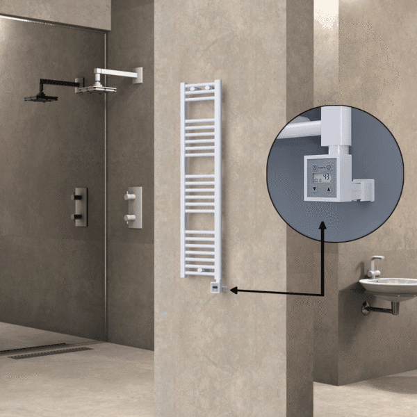 Radiva Haiti Elektrikli Havlupan 300x1200 Düz Beyaz Parlak (KTX3 Termostat) 300 Watt