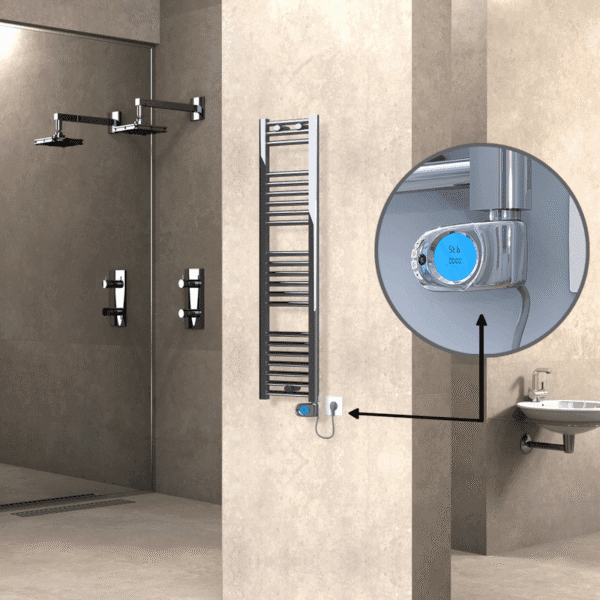 Radiva Haiti Elektrikli Havlupan 300x1200 Düz Krom (Musa Termostat) 200 Watt