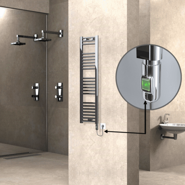 Radiva Haiti Elektrikli Havlupan 300x1200 Düz Krom (On/Off Düğmeli) 200 Watt