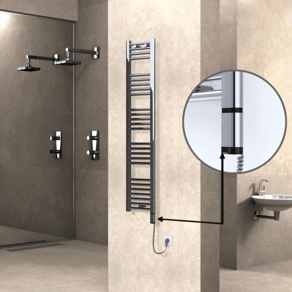 Radiva Haiti Elektrikli Havlupan 300x1500 Düz Krom (OneD On/Off ) Sağ 300 Watt