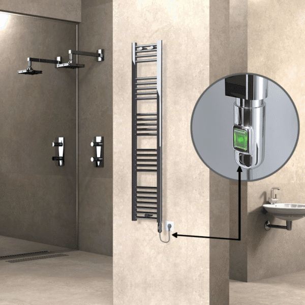 Radiva Haiti Elektrikli Havlupan 300x1500 Düz Krom (On/Off Düğmeli) 300 Watt