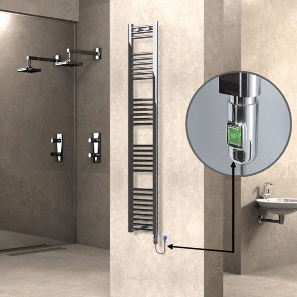 Radiva Haiti Elektrikli Havlupan 300x1800 Düz Krom (On/Off Düğmeli) 300 Watt