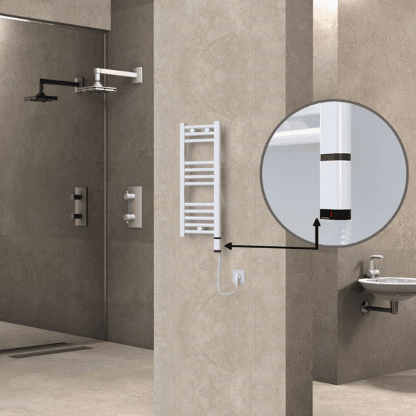 Radiva Haiti Elektrikli Havlupan 300x700 Düz Beyaz Parlak (OneD On/Off ) Sağ 200 Watt