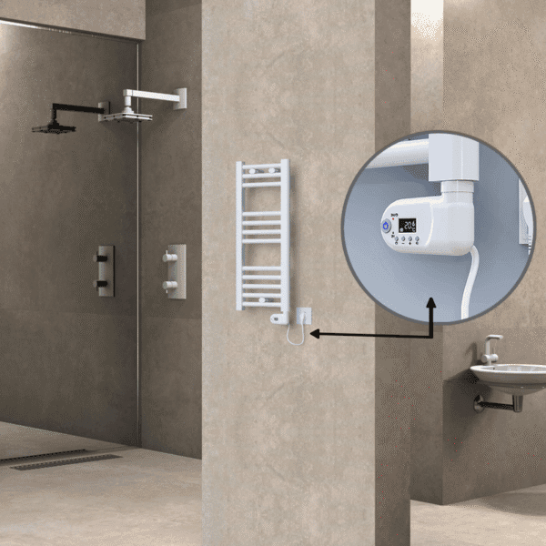 Radiva Haiti Elektrikli Havlupan 300x700 Düz Beyaz Parlak (Thesis Termostat) 200 Watt