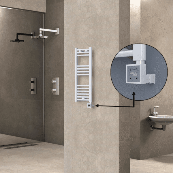 Radiva Haiti Elektrikli Havlupan 300x800 Düz Beyaz Parlak (KTX3 Termostat) 200 Watt