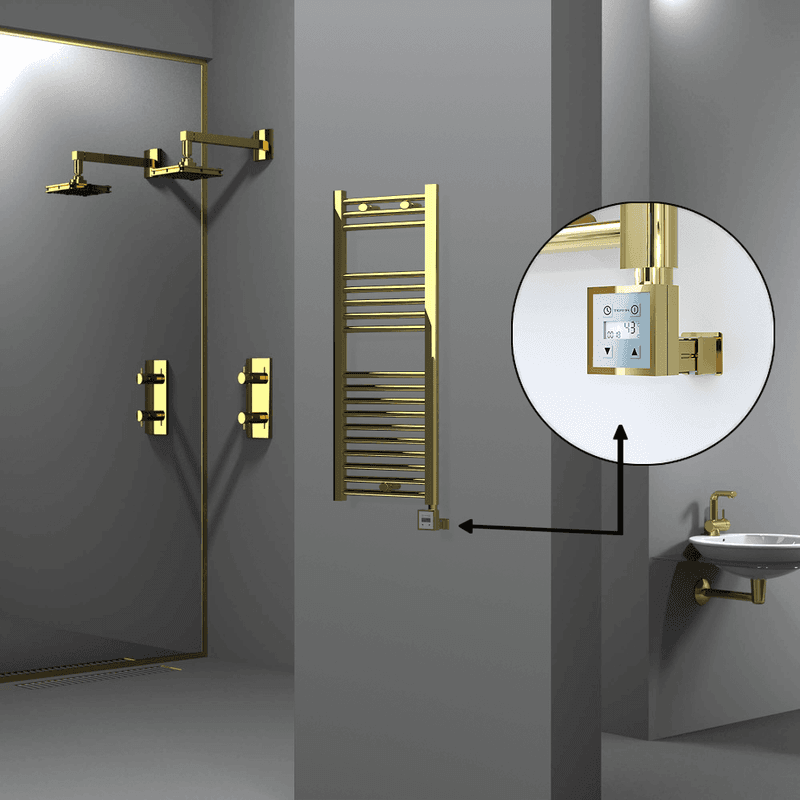 Radiva Haiti Elektrikli Havlupan 400x1000 Düz Altın Parlak (KTX3 Termostat) 200 Watt Radiva Haiti Elektrikli Havlupan 400x1000 Düz Altın Parlak (KTX3 Termostat) 200 Watt