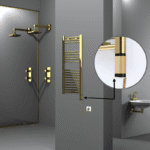 Radiva Haiti Elektrikli Havlupan 400x1000 Düz Altın Parlak (OneD On/Off ) Sağ 200 Watt