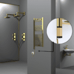 Radiva Haiti Elektrikli Havlupan 400x1000 Düz Altın Parlak (OneD On/Off ) Sol 200 Watt