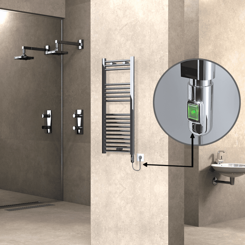 Radiva Haiti Elektrikli Havlupan 400x1000 Düz Krom (On/Off Düğmeli) 200 Watt