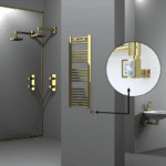 Radiva Haiti Elektrikli Havlupan 400x1100 Düz Altın Parlak (KTX3 Termostat) 300 Watt