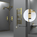 Radiva Haiti Elektrikli Havlupan 400x1100 Düz Altın Parlak (OneD On/Off ) Sol 300 Watt