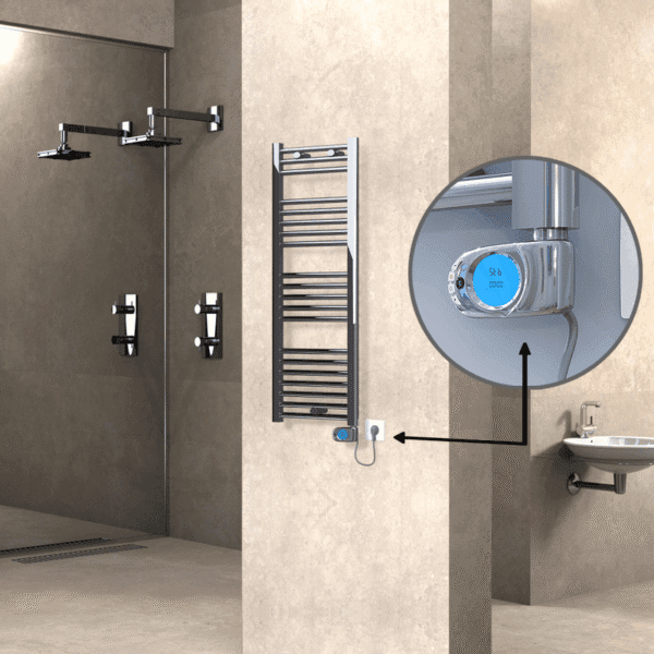 Radiva Haiti Elektrikli Havlupan 400x1100 Düz Krom (Musa Termostat) 300 Watt