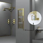 Radiva Haiti Elektrikli Havlupan 400x1200 Düz Altın Parlak (KTX3 Termostat) 300 Watt