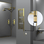 Radiva Haiti Elektrikli Havlupan 400x1200 Düz Altın Parlak (OneD On/Off ) Sağ 300 Watt