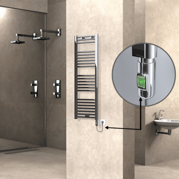 Radiva Haiti Elektrikli Havlupan 400x1200 Düz Krom (On/Off Düğmeli) 300 Watt