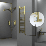 Radiva Haiti Elektrikli Havlupan 400x1500 Düz Altın Parlak (KTX3 Termostat) 300 Watt