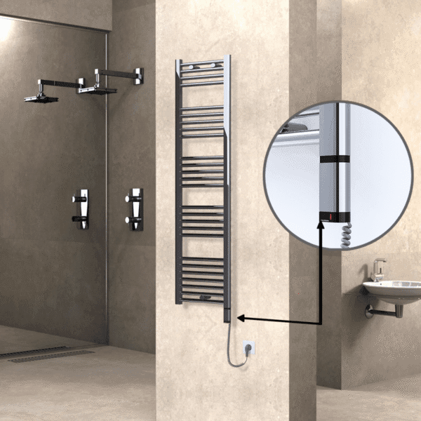 Radiva Haiti Elektrikli Havlupan 400x1500 Düz Krom (OneD On/Off ) Sağ 300 Watt