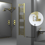 Radiva Haiti Elektrikli Havlupan 400x1800 Düz Altın Parlak (KTX3 Termostat) 300 Watt