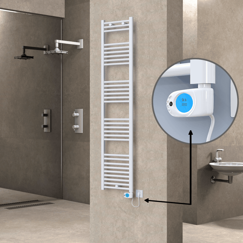 Radiva Haiti Elektrikli Havlupan 400x1800 Düz Beyaz Parlak (Musa Termostat) 600 Watt Radiva Haiti Elektrikli Havlupan 400x1800 Düz Beyaz Parlak (Musa Termostat) 600 Watt