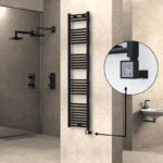 Radiva Haiti Elektrikli Havlupan 400x1800 Düz Siyah Mat (KTX3 Termostat) 600 Watt