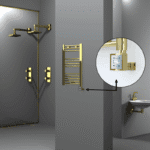 Radiva Haiti Elektrikli Havlupan 400x700 Düz Altın Parlak (KTX3 Termostat) 200 Watt