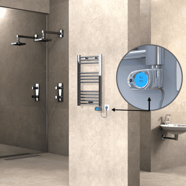 Radiva Haiti Elektrikli Havlupan 400x700 Düz Krom (Musa Termostat) 200 Watt