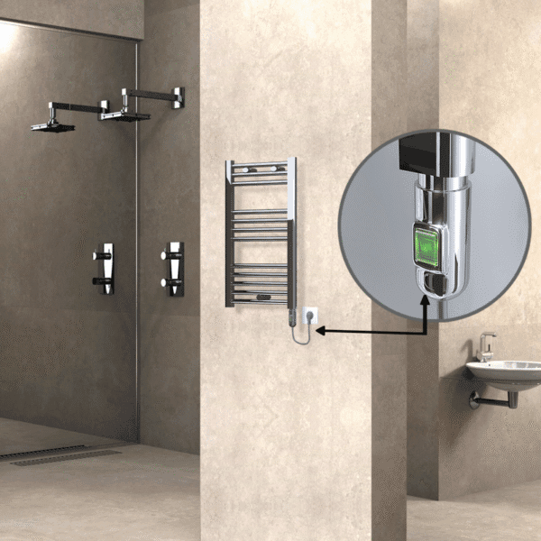 Radiva Haiti Elektrikli Havlupan 400x700 Düz Krom (On/Off Düğmeli) 200 Watt