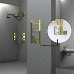 Radiva Haiti Elektrikli Havlupan 400x800 Düz Altın Parlak (KTX3 Termostat) 200 Watt