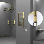 Radiva Haiti Elektrikli Havlupan 400x800 Düz Altın Parlak (OneD On/Off ) Sağ 200 Watt