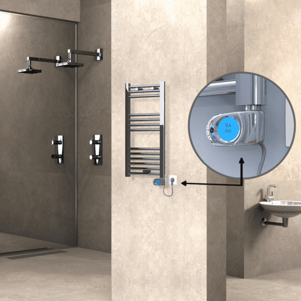 Radiva Haiti Elektrikli Havlupan 400x800 Düz Krom (Musa Termostat) 200 Watt