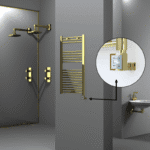 Radiva Haiti Elektrikli Havlupan 500x1000 Düz Altın Parlak (KTX3 Termostat) 300 Watt