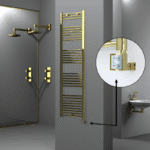 Radiva Haiti Elektrikli Havlupan 500x1800 Düz Altın Parlak (KTX3 Termostat) 600 Watt