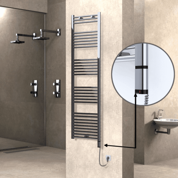 Radiva Haiti Elektrikli Havlupan 500x1800 Düz Krom (OneD On/Off ) Sağ 300 Watt