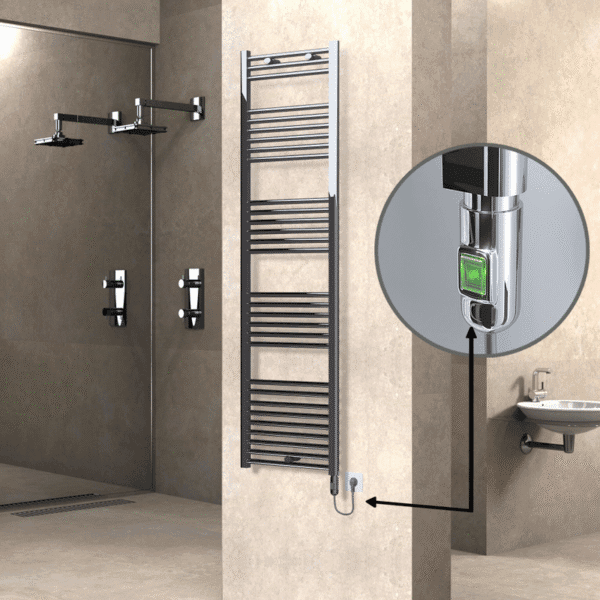 Radiva Haiti Elektrikli Havlupan 500x1800 Düz Krom (On/Off Düğmeli) 600 Watt