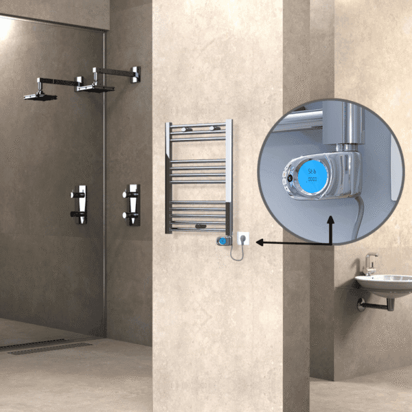 Radiva Haiti Elektrikli Havlupan 500x700 Düz Krom (Musa Termostat) 200 Watt