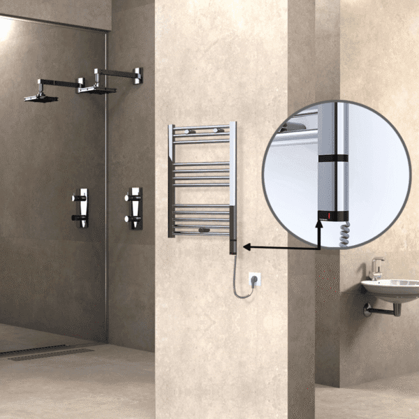 Radiva Haiti Elektrikli Havlupan 500x700 Düz Krom (OneD On/Off ) Sağ 200 Watt