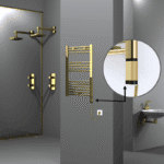 Radiva Haiti Elektrikli Havlupan 500x800 Düz Altın Parlak (OneD On/Off ) Sağ 200 Watt