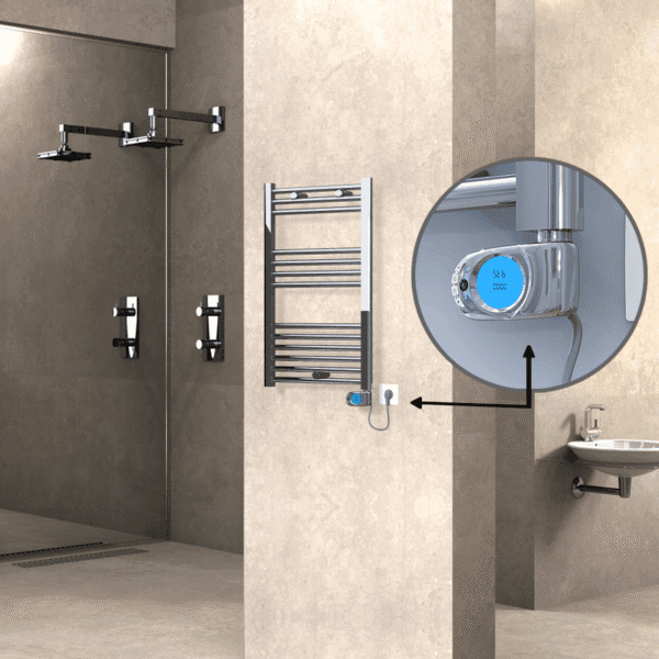 Radiva Haiti Elektrikli Havlupan 500x800 Düz Krom (Musa Termostat) 200 Watt