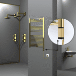 Radiva Haiti Elektrikli Havlupan 600x1000 Düz Altın Parlak (OneD On/Off ) Sağ 300 Watt