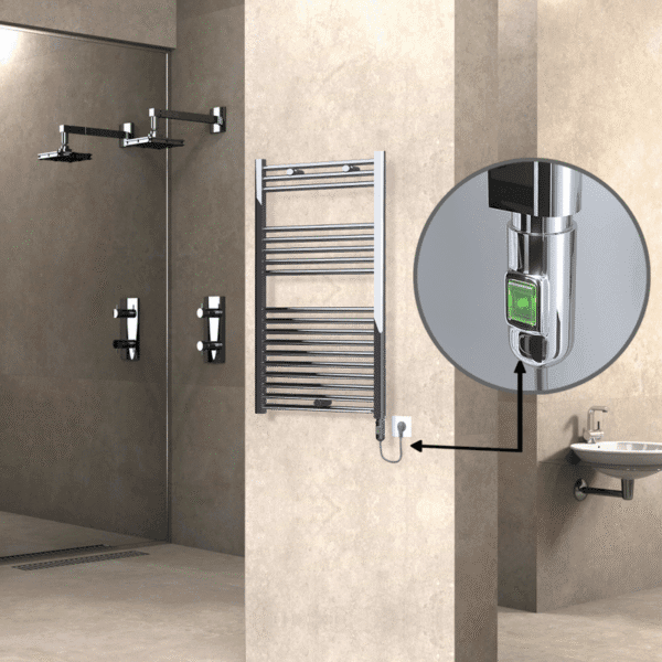 Radiva Haiti Elektrikli Havlupan 600x1000 Düz Krom (On/Off Düğmeli) 300 Watt